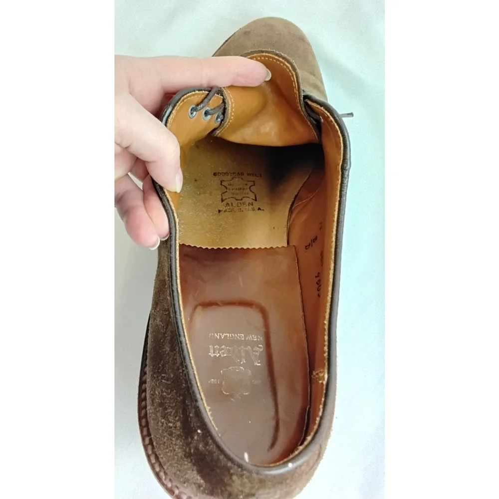 Alden New England Suede Dress Shoes Size 12 B/D Brown Leather #Z5780